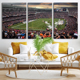 87578930-MGV-CV-36X24-Soldier Field Wall Art – Chicago Bears Football Stadium Sunset Canvas Print, Game Day Sports Decor for Man Cave, Bar, Office, or