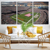 98106777-MGV-CV-36X24-Soldier Field Wall Art – Chicago Bears Stadium Canvas Print with American Flag, Game Day Football Decor for Man Cave, Bar, or