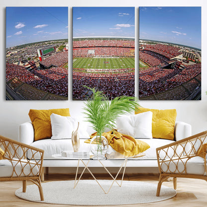 29492070-MGV-CV-36X24-Stadium Wall Art – Panoramic College Football Canvas Print, Game Day Crowd and Field Scene, Sports Photography Decor for Office,