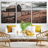 70676381-MGV-CV-36X24-Rustic Barn Wall Art – Weathered Farmhouse Canvas Print, Country Landscape Photography Decor for Bedroom, Living Room, Office,