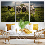 67277447-MGV-CV-36X24-Farmhouse Wall Art – Herd of Cows Canvas Print, Rustic Country Pasture Photography Decor for Bedroom, Living Room, Office, Ranch,