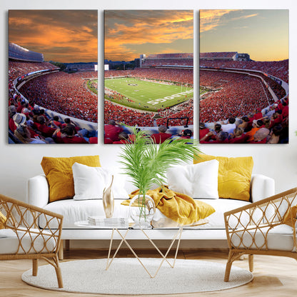 73680988-MGV-CV-36X24-Sanford Stadium Wall Art – Georgia Bulldogs Football Sunset Game Canvas Print, College Sports Decor for Man Cave, Bar, Office, or