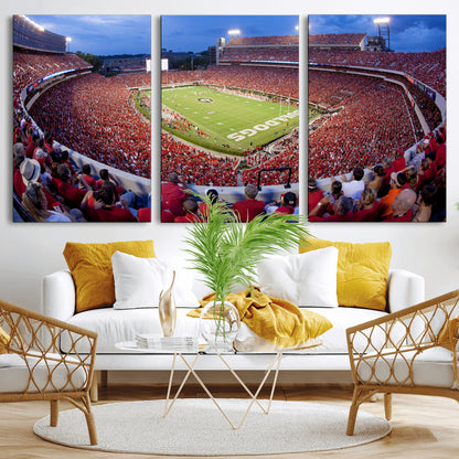 10244378-MGV-CV-36X24-Sanford Stadium Wall Art – Georgia Bulldogs Football Panoramic Evening Canvas Print, College Game Day Decor for Man Cave, Bar, or
