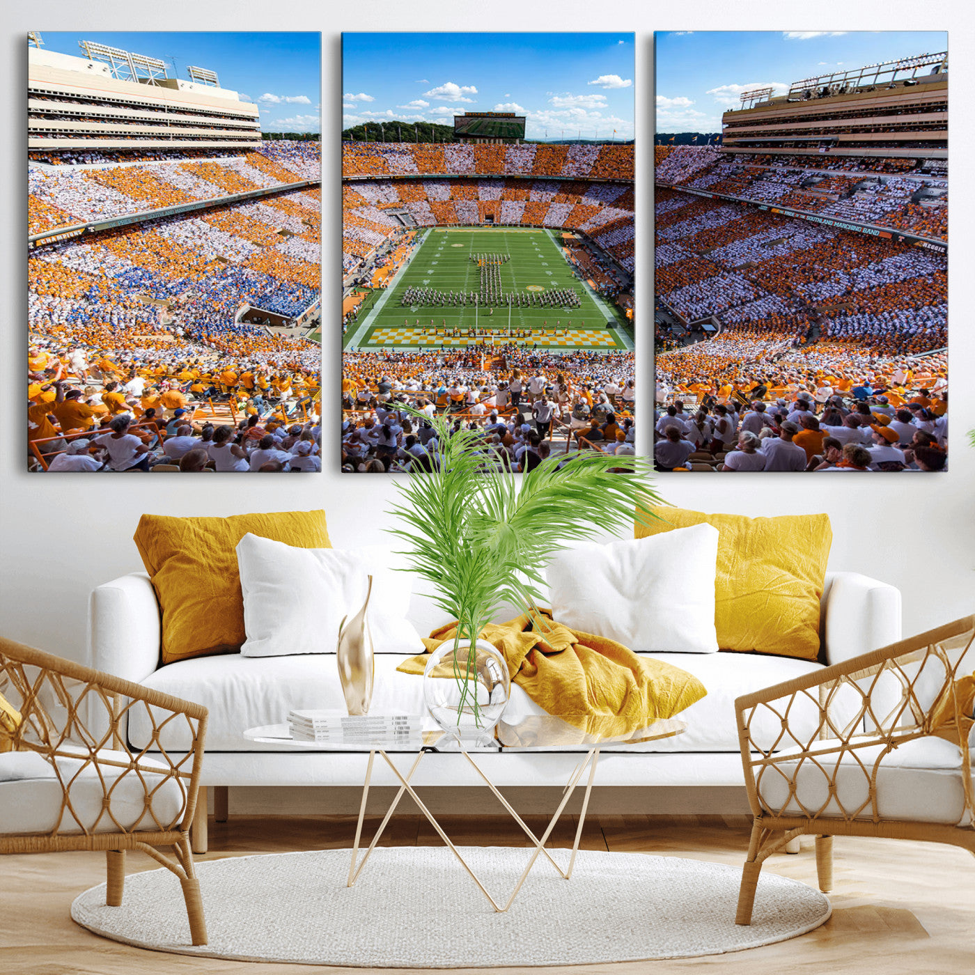 77097951-MGV-CV-36X24-Neyland Stadium Wall Art – Panoramic Tennessee Volunteers Football Field Canvas Print, Game Day Decor for Office, Man Cave, Living