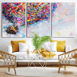 18792-MGV-CV-36X24-Up Movie House Wall Art Canvas Print, Framed Carls Journey Art Picture Print, Up Inspired Perfect Animated Whimsical Decor Artwork