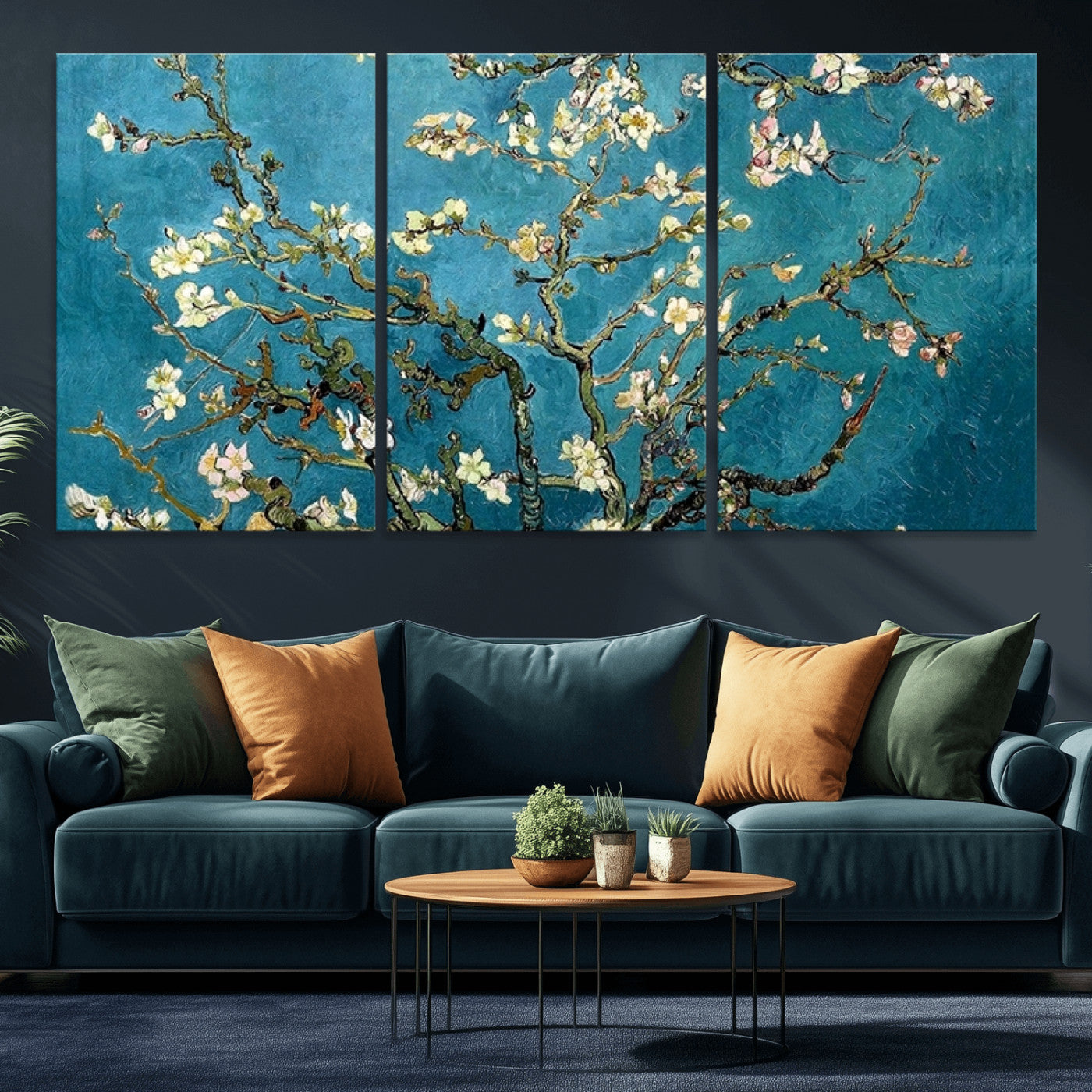 91714-MGV-CV-36X24-Almond Blossoms Wall Art – Handcrafted Van Gogh Inspired Floral Canvas Print, Beautiful Nature Decor for Living Room, Bedroom, or