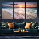 71849-MGV-CV-36X24-Sunrise Ocean Beach Wall Art – Serene Seascape Canvas Print with Gentle Waves, Coastal Nature Decor for Bedroom, Living Room or