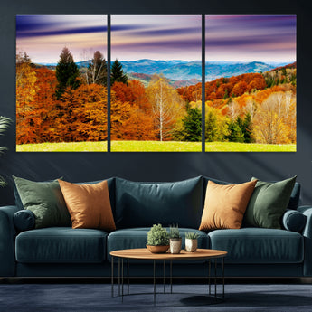 58007-MGV-CV-36X24-Autumn Mountain Landscape Wall Art – Stunning Fall Forest Canvas Print, Cozy Nature Decor for Home or Office