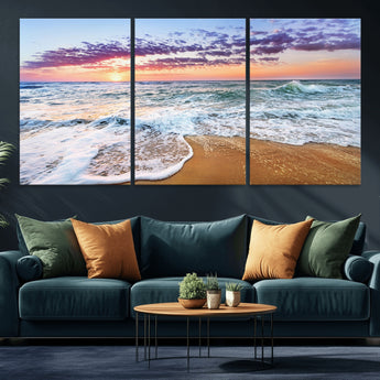 44120-MGV-CV-36X24-Ocean Sunset Wall Art – Beach Landscape Canvas Print, Serene Coastal Decor for Living Room, Office or Bedroom