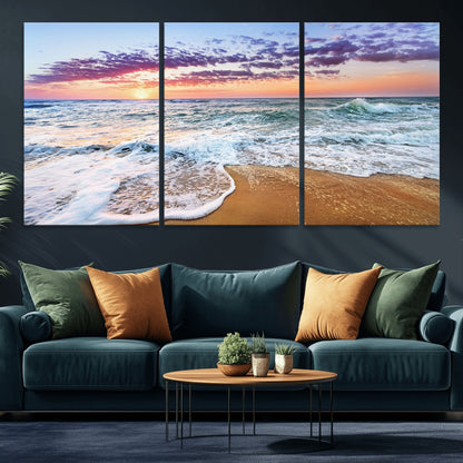 44120-MGV-CV-36X24-Ocean Sunset Wall Art – Beach Landscape Canvas Print, Serene Coastal Decor for Living Room, Office or Bedroom