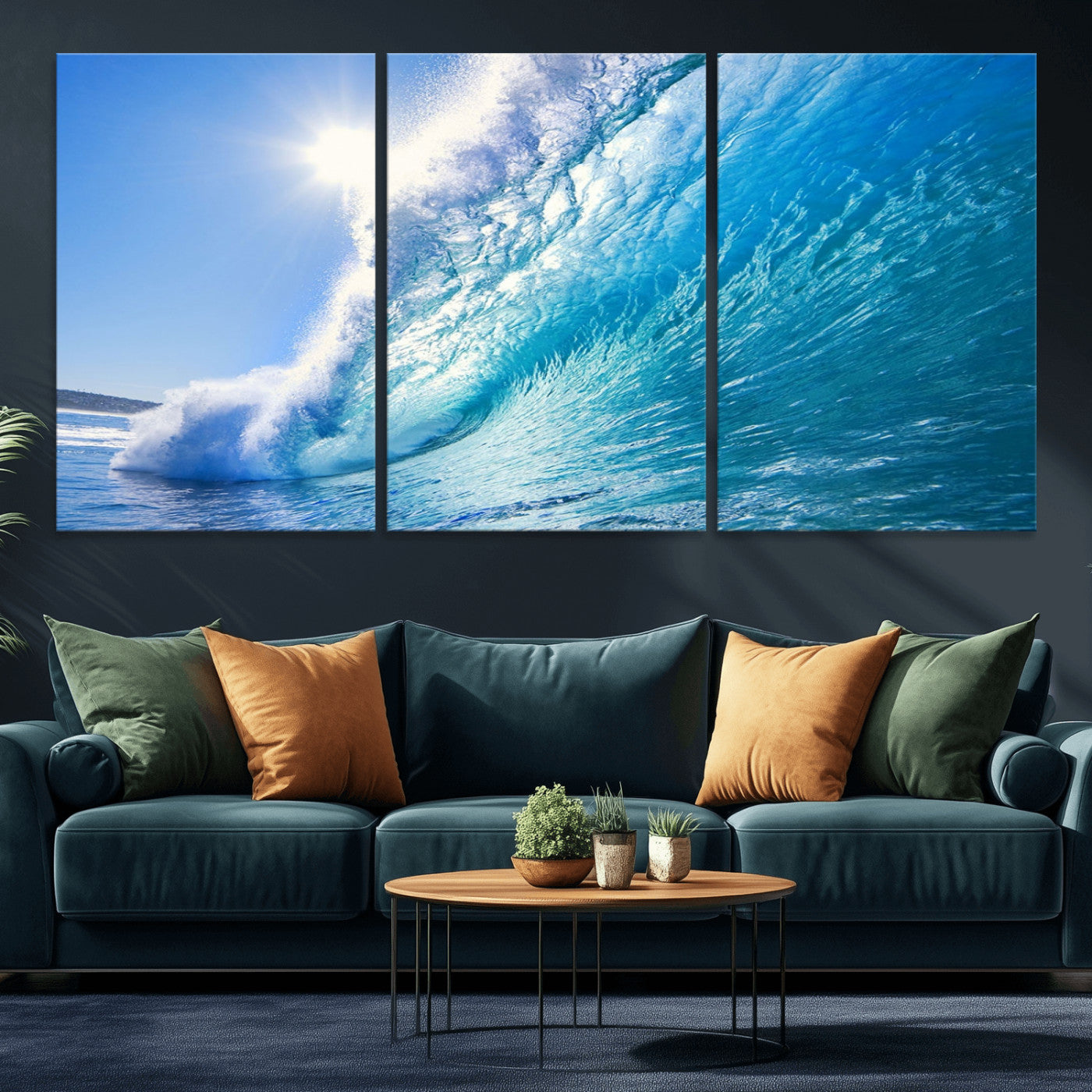 37494-MGV-CV-36X24-Ocean Wave Canvas Art – Stunning Blue Wave Photography, Coastal Wall Decor for Living Room, Bedroom or Office