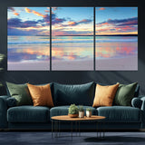 56723-MGV-CV-36X24-Serene Sunset Beach Wall Art – Panoramic Coastal Canvas Print, Peaceful Ocean Reflection Decor for Living Room, Bedroom or Office