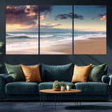 42253-MGV-CV-36X24-Serene Beach Waves Wall Art – Tranquil Ocean Horizon Canvas Print, Coastal Seascape Decor for Living Room or Office Wall