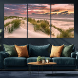 60570-MGV-CV-36X24-Beach Sunset Wall Art – Coastal Sand Dunes and Ocean Horizon Canvas Print, Tranquil Seascape Photography Decor for Living Room or