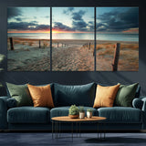 25788-MGV-CV-36X24-Sunset Beach Path Wall Art – Scenic Coastal Dunes and Ocean Canvas Print, Tranquil Seaside Landscape Decor for Living Room or