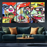 37796-MGV-CV-36X24-Picasso Style Wall Art Canvas Print, Framed Picasso Art Picture Print, Picasso Cubism Perfect Modern Abstract Decor Artwork