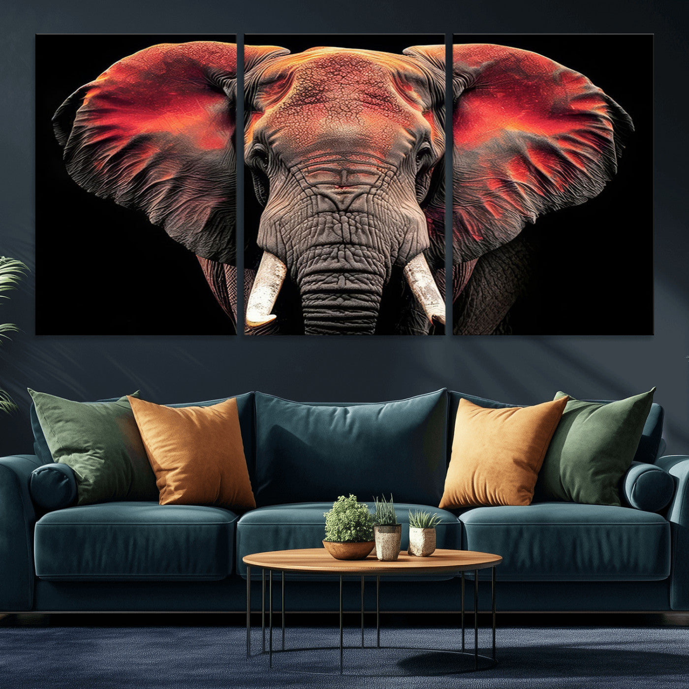 54719-MGV-CV-36X24-Elephant Wall Art – Majestic African Elephant Canvas Print, Wildlife Safari Animal Decor for Living Room, Bedroom, Office or Man