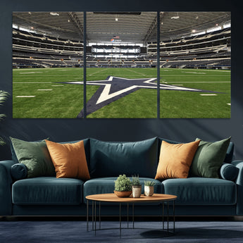 14834-MGV-CV-36X24-Dallas Att Stadium Wall Art Canvas Print, Framed Texas NFL Stadium Art Picture Print, American Football Stadium Perfect Sports