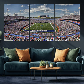 76491-MGV-CV-36X24-Buffalo Bills Stadium Wall Art Canvas Print, Framed Bills Stadium Art Picture Print, Highmark Stadium Perfect Sport Room Decor