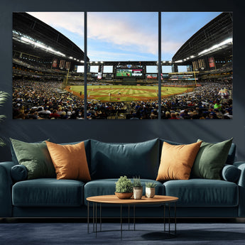 92672-MGV-CV-36X24-Chase Field Stadium Wall Art Canvas Print, Framed Arizona Stadium Art Picture Print, Chase Stadium Perfect Sports Room Decor