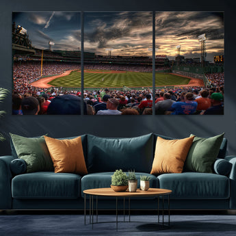 53432-MGV-CV-36X24-Fenway Park Stadium Wall Art Canvas Print, Framed Boston Baseball Stadium Art Picture Print, Massachusetts Fenway Park Perfect