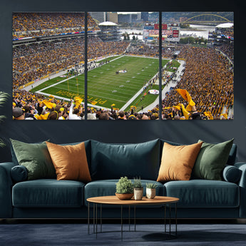 51419-MGV-CV-36X24-Heinz Field Wall Art Canvas Print, Framed Pittsburgh Stadium Field Art Picture Print, Heinz Stadium Field Perfect Sports Room
