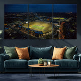 52519-MGV-CV-36X24-Michigan Football Stadium Wall Art Canvas Print, Framed Michigan Stadium Art Picture Print, Michigan Wolverines Field Perfect