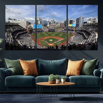 87122-MGV-CV-36X24-Petco Park Field Wall Art Canvas Print, Framed San Diego Stadium Art Picture Print, Petco Park Stadium Perfect Sport Room Decor