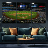 83979-MGV-CV-36X24-RingCentral Coliseum Wall Art Canvas Print, Framed Oakland A's Stadium Art Picture Print, RingCentral Coliseum Field Perfect Sport