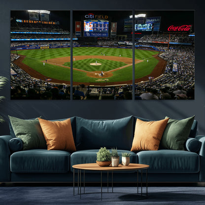 83979-MGV-CV-36X24-RingCentral Coliseum Wall Art Canvas Print, Framed Oakland A's Stadium Art Picture Print, RingCentral Coliseum Field Perfect Sport