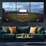 44631-MGV-CV-36X24-Oracle Park Stadium Wall Art Canvas Print, Framed San Francisco Giants Art Picture Print, Giants Stadium Field Perfect Sports Room
