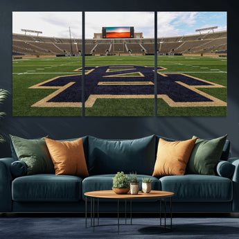 52835-MGV-CV-36X24-Notre Dame Stadium Wall Art Canvas Print, Framed Indiana Stadium Art Picture Print, Notre Dame Field Perfect Sport Room Decor