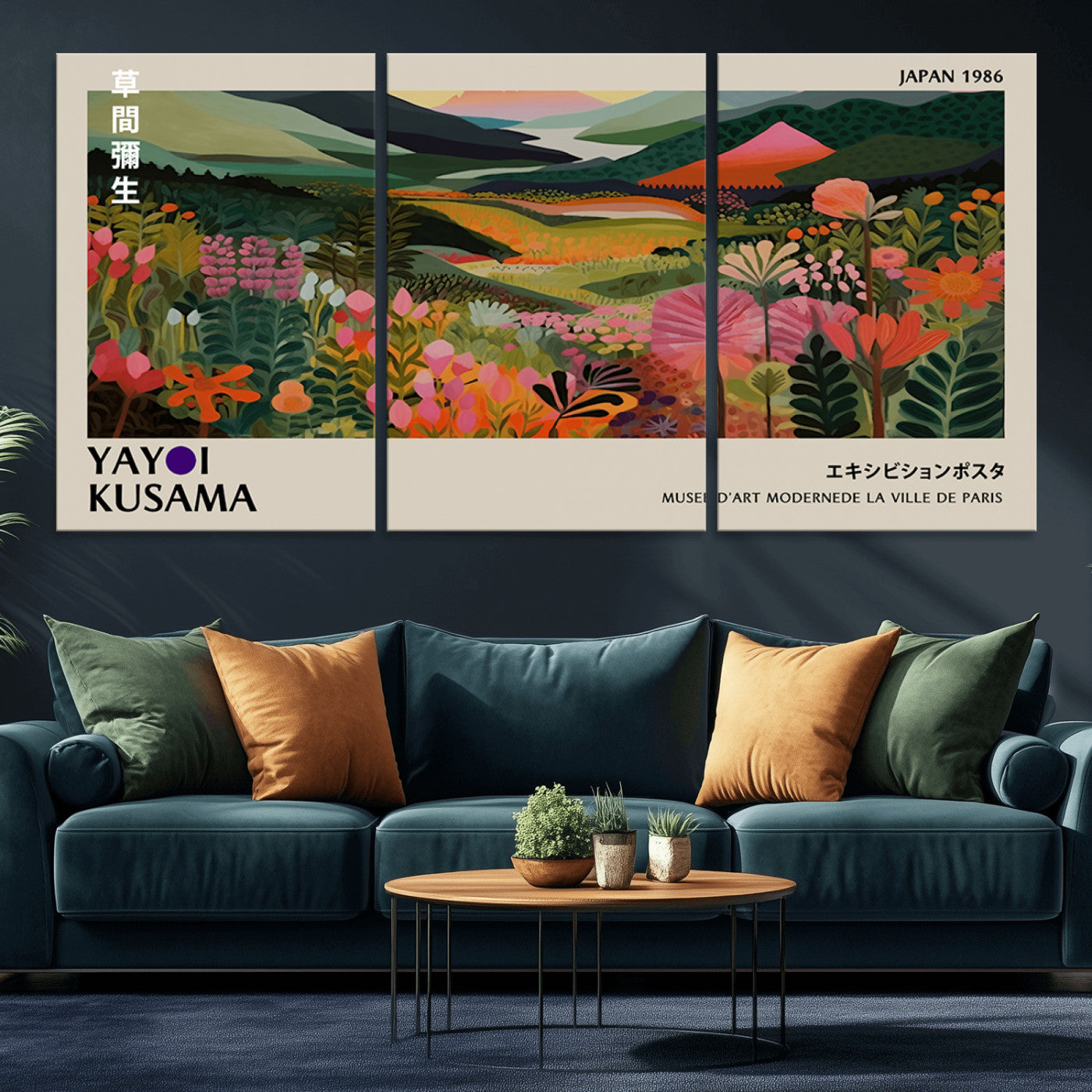 75719-MGV-CV-36X24-Botanical Mountain Valley Wall Art – Panoramic Nature Canvas Print, Vibrant Floral Field Artwork for Living Room, Bedroom, Office,