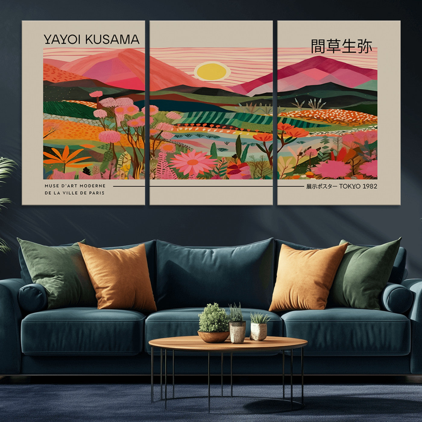 18304-MGV-CV-36X24-Sunset Mountain Landscape Wall Art – Panoramic Abstract Nature Canvas Print, Vibrant Wall Decor for Living Room, Bedroom, Office,