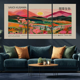 18304-MGV-CV-36X24-Sunset Mountain Landscape Wall Art – Panoramic Abstract Nature Canvas Print, Vibrant Wall Decor for Living Room, Bedroom, Office,