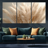 50300-MGV-CV-36X24-Pampas Grass Wall Art Canvas Print, Framed Minimalist Pampas Grass Art Picture Print, Beige Pampas Grass Perfect Minimalist Boho