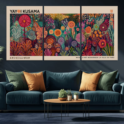 51280-MGV-CV-36X24-Abstract Yayoi Kusama Wall Art Canvas Print, Framed Japanese Wabi Sabi Art Picture Print, Yayoi Kusama Perfect Abstract Modern