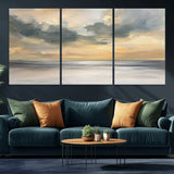 45544-MGV-CV-36X24-Ocean Sunset Wall Art – Serene Seascape Canvas Print with Golden Sky and Calm Water, Coastal Beach Artwork for Living Room,