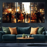 58782-MGV-CV-36X24-Jazz Musicians Cityscape Wall Art – Vibrant Urban Night Canvas Print, Elegant Music Themed Decor for Living Room, Office, or Music
