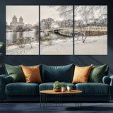 60292-MGV-CV-36X24-Central Park Winter Wall Art – Snowy Bow Bridge Canvas Print, Scenic New York City Landscape Photography for Living Room, Bedroom