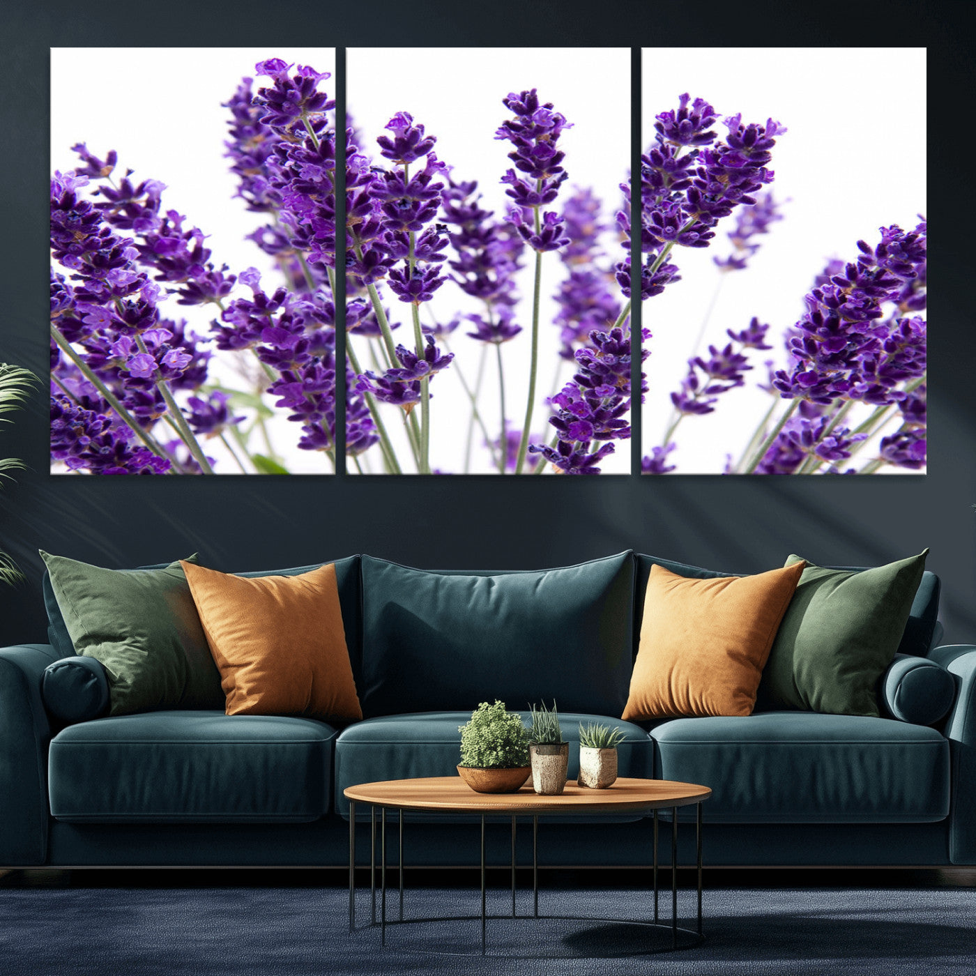 84456-MGV-CV-36X24-Lavender Wall Art – Botanical Canvas Print Featuring Purple Floral Stems, Fresh Nature Inspired Artwork for Living Room, Bedroom,