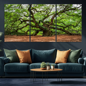 51255351-MGV-CV-36X24-Ancient Tree Wall Art – Majestic Oak Canvas Print, Large Nature Photography, Sacred Forest Landscape Wall Décor, Wisdom Tree