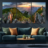 51582565-MGV-CV-36X24-Mountain Sunrise Panorama Wall Art – Scenic Landscape Canvas Print, Hiking Adventure Nature Photography, Large Mountain Range Wall