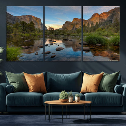 55893831-MGV-CV-36X24-Yosemite Valley Wall Art Canvas Print, Framed El Capitan Art Picture Print, Sierra Landspace Perfect Rustic Nature Decor Artwork