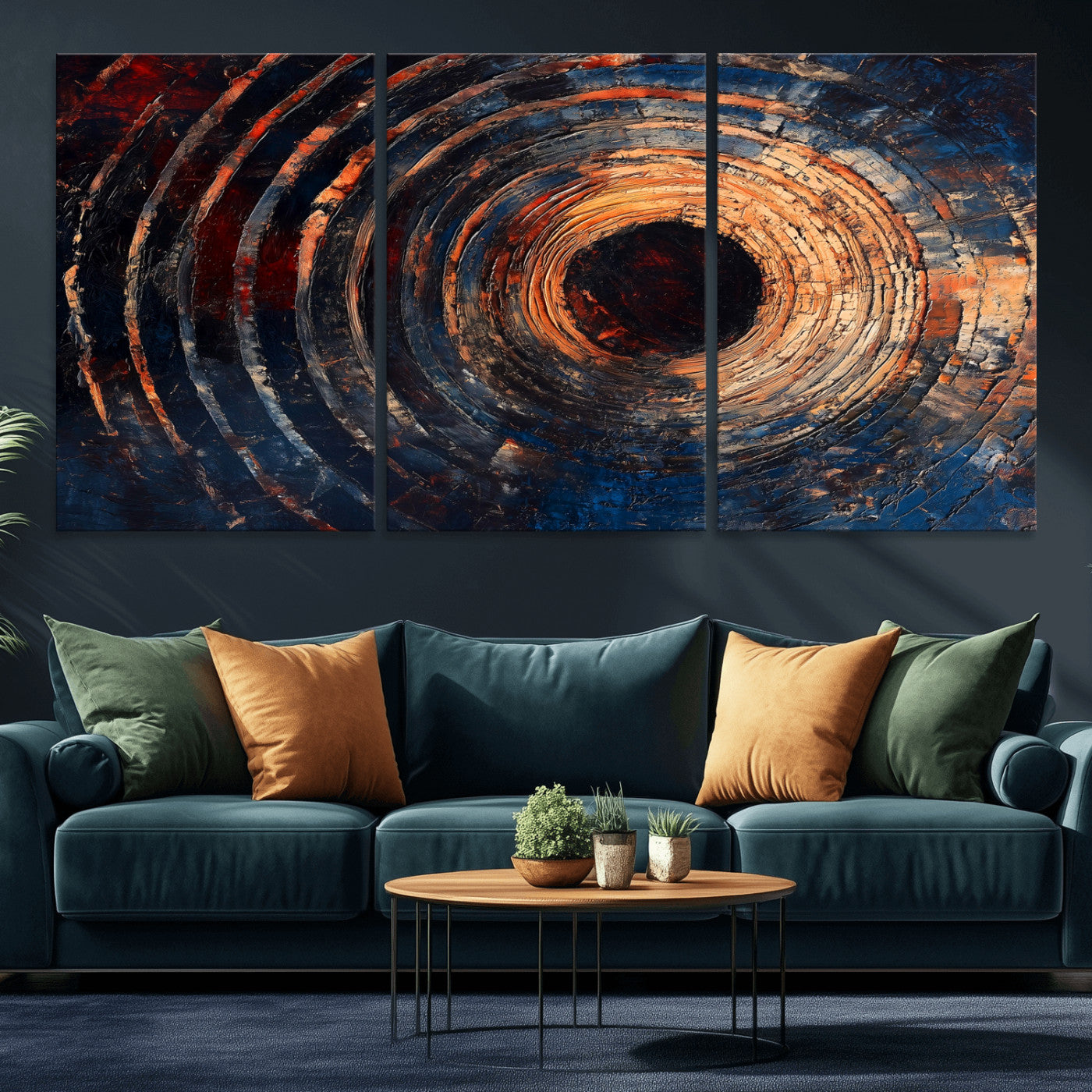 10017879-MGV-CV-36X24-Wood Tree Ring Wall Art Canvas Print, Framed Natural Wood Art Picture Print, Rustic Tree Slice Perfect Rustic Decor Artwork