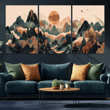 46509506-MGV-CV-36X24-Mountain Wall Art – Sunset Canvas Print, Nature Inspired Artwork, Scenic Wall Decor for Living Room, Bedroom, Office