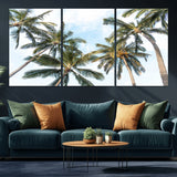 87247012-MGV-CV-36X24-Skyward Palm Trees Wall Art Canvas Print, Framed Tropical Sky Art Picture Print, Coconut Palm Perfect Tropical Skyview Decor