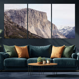 74506434-MGV-CV-36X24-El Capitan Wall Art Canvas Print, Framed Yosemite Cliff Art Picture Print, Sierra Nevada Perfect Sierra Minimalism Decor Artwork