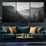 39278955-MGV-CV-36X24-Yosemite Valley Wall Art Canvas Print, Framed El Capitan Art Picture Print, Misty Mountain Perfect Modern Rustic Decor Artwork