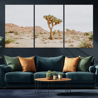 67109959-MGV-CV-36X24-Joshua Tree Wall Art Canvas Print, Framed Neutral Desert Art Picture Print, Earthy Landscape Perfect Neutral Boho Decor Artwork